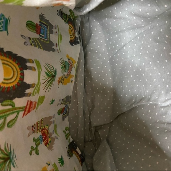 Handmade One Of A Kind Cotton Llama Print Tote Bag - Picture 9 of 15